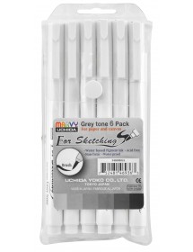 Marvy Uchida Grey Tone Brush - Pack of 6